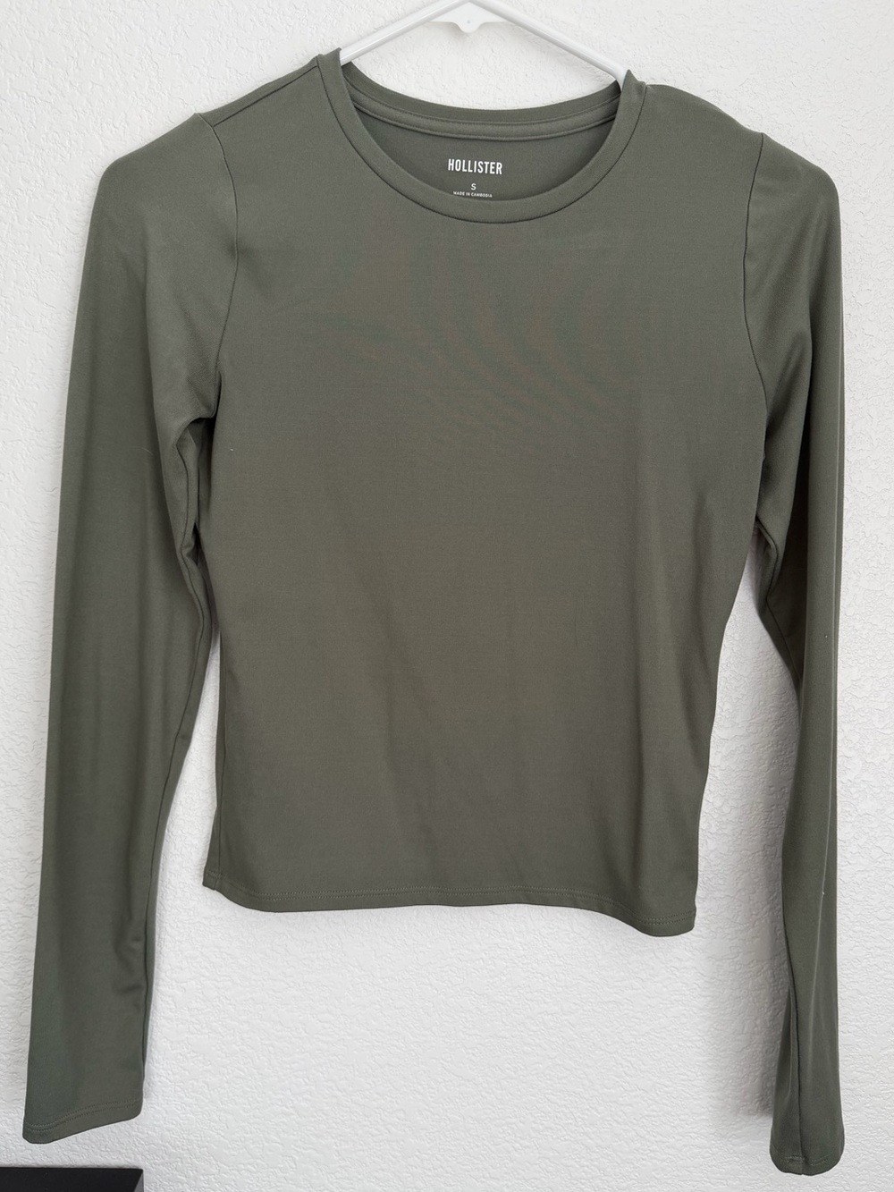 Hollister Olive Green Long-Sleeve Crewneck Top
